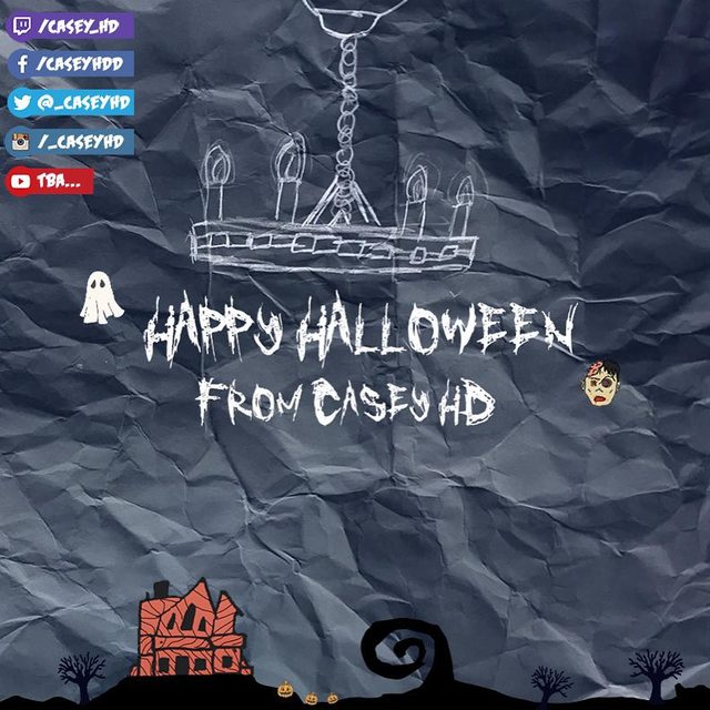 CaseyHD Halloween social graphic — Photoshop and Illustrator